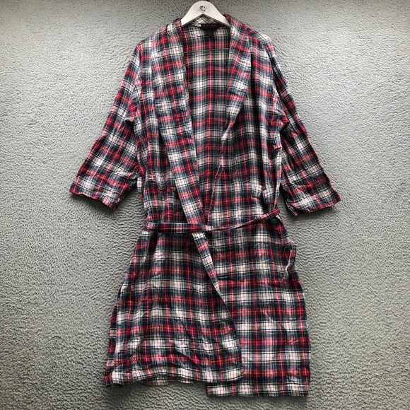 Ralph Lauren Other - Ralph Lauren Robe Pajama Sleepwear Men's XS S Long Sleeve Plaid Red Navy White